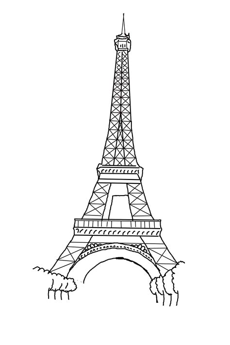 Eiffel Tower Printable Coloring Page
